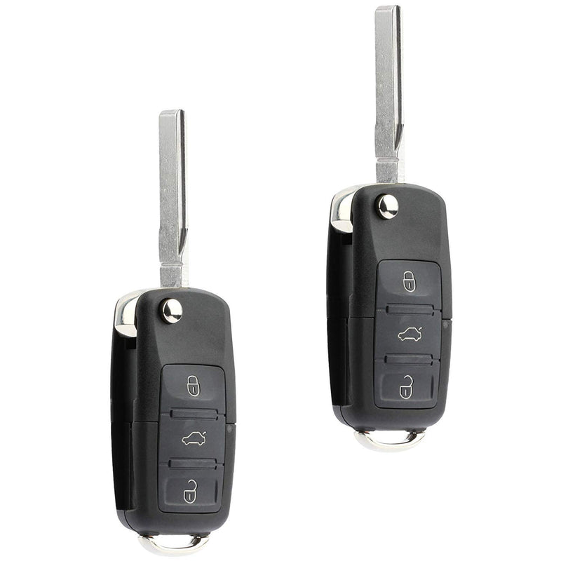  [AUSTRALIA] - Car Remote Key Fob,Pack of 2 Mushan Keyless Entry New Replacement Remote Key Uncut Fits for VW 2002-2005 Jetta Golf Passat,2002-2010 Beetle