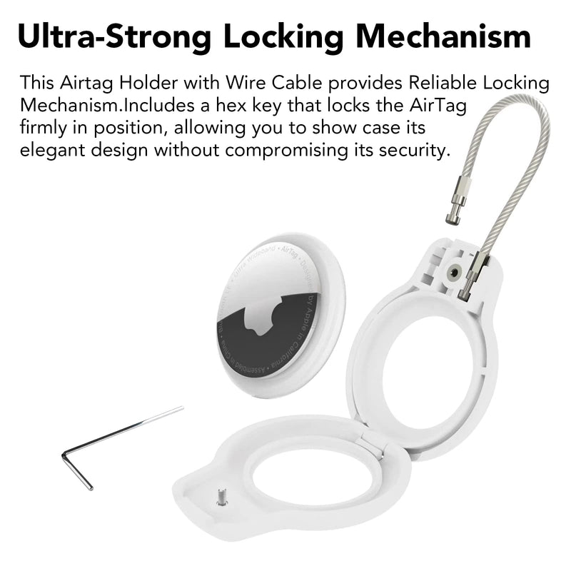  [AUSTRALIA] - Compatible with Apple AirTag Secure Holder with Wire Cable,Air Tag Lock Case Keychain Key Ring Key Chain Luggage tag for Keys, Luggage & More Men Women's Keyrings & Keychains Red