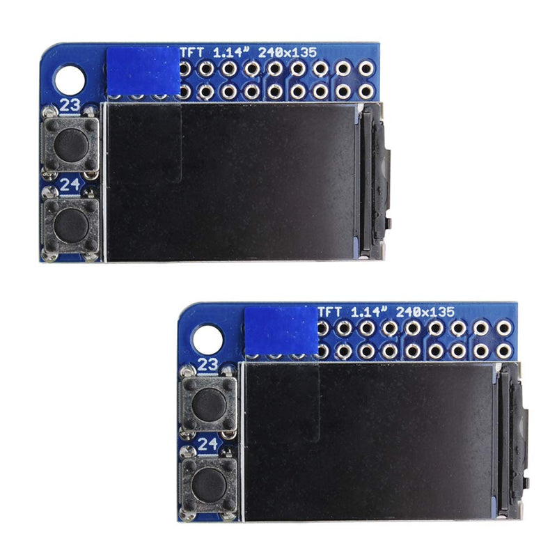  [AUSTRALIA] - DIYmall 2PCS Mini PiTFT 1.14” LCD Display 135x240 Color TFT Add-on for Raspberry Pi 3.3V SPI ST7789