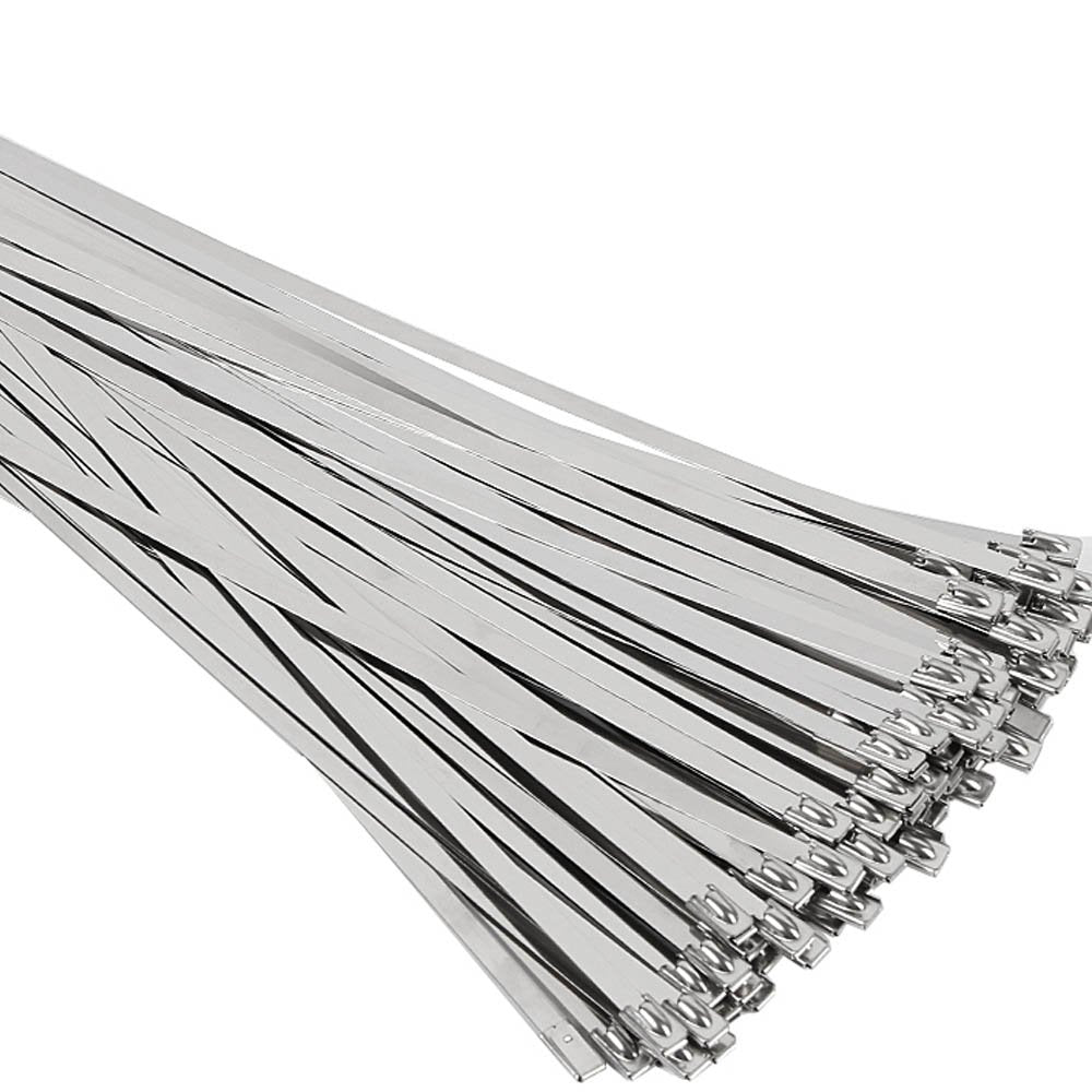  [AUSTRALIA] - SunplusTrade 100pcs 11.8 Inches Stainless Steel Exhaust Wrap Multi-Purpose Locking Cable Metal Zip Ties