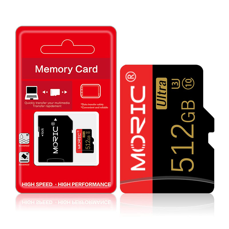 [AUSTRALIA] - 512GB Micro SD Card with Adapter Class10 MicroSD Card TF Card Memory Card for Smartphone,Dash Cam,Tablet and Drone