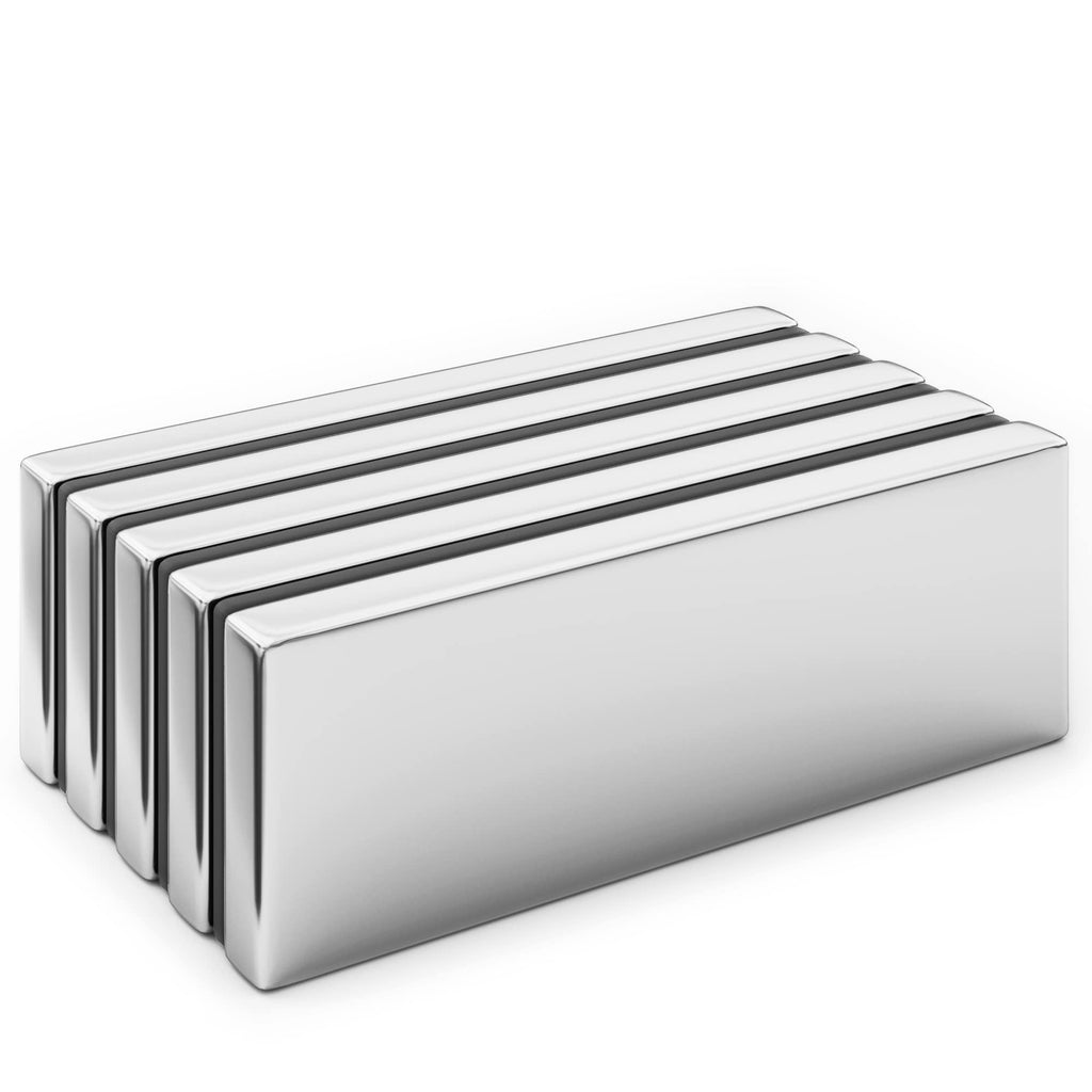  [AUSTRALIA] - Realth Magnets Bar Neodymium Strong Permanent Rare Earth Magnetic for Fridge Office Science Project Building Teaching and Craft 5 Pack(MC605)