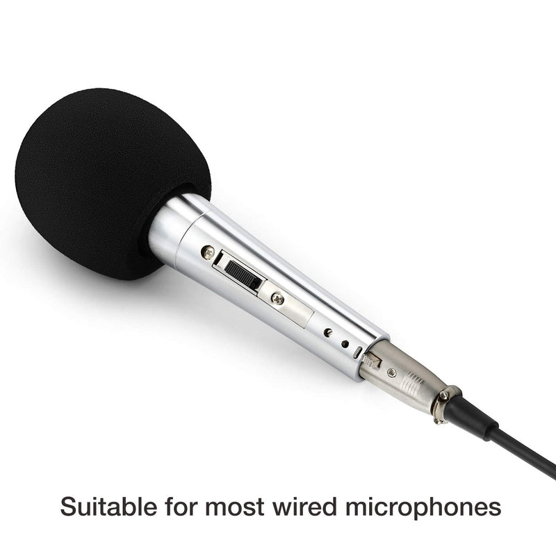  [AUSTRALIA] - Moukey Microphone Mic Covers Foam Handheld Mic Windscreen, Black Top Grade 6 Pack For SM58, E835