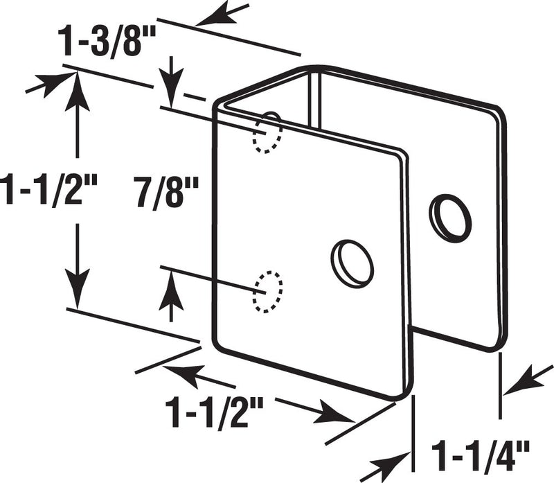 Sentry Supply 656-8205"U Bracket, for 1-1/4 in. Panels, Stainless Steel Construction (Stamped), Satin Finish, Installation Fasteners, Pack of 1 - LeoForward Australia