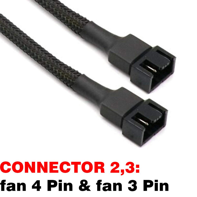  [AUSTRALIA] - TeamProfitcom USB 12V to Dual 4 Pin or 3 Pin PC Fan Sleeved Power Adapter Cable 25 Inches