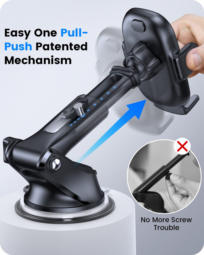  [AUSTRALIA] - OQTIQ 3-in-1 Suction Cup Phone Holder Windshield/Dashboard/Air Vent, Mount with Strong Sticky Gel Pad for Car, Compatible with iPhone, Samsung & Other Cellphone Black