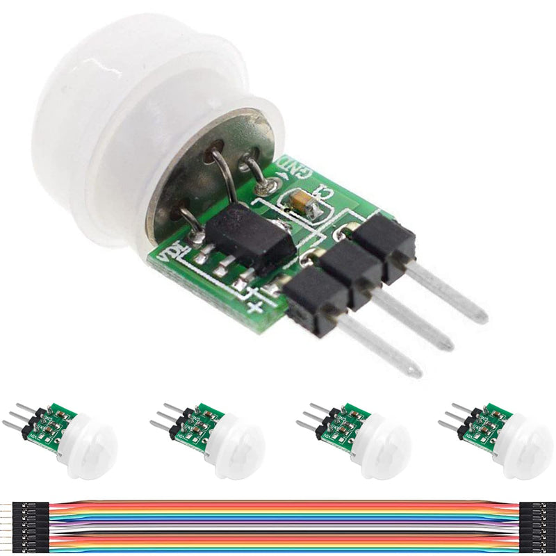  [AUSTRALIA] - DAOKAI PIR Human Sensor Module 5PCS AM312 DC 2.7-12V Mini Pyroelectric IR Sensor Body Manual Motion IR Detector Module with Dupont Cable Mini human sensor module