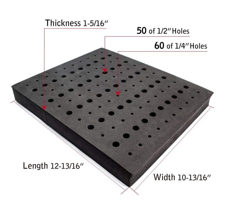  [AUSTRALIA] - POWERTEC 71046 Router Bit Tray for 110 Bits For 50 of 1/2" & 60 of 1/4" Bits