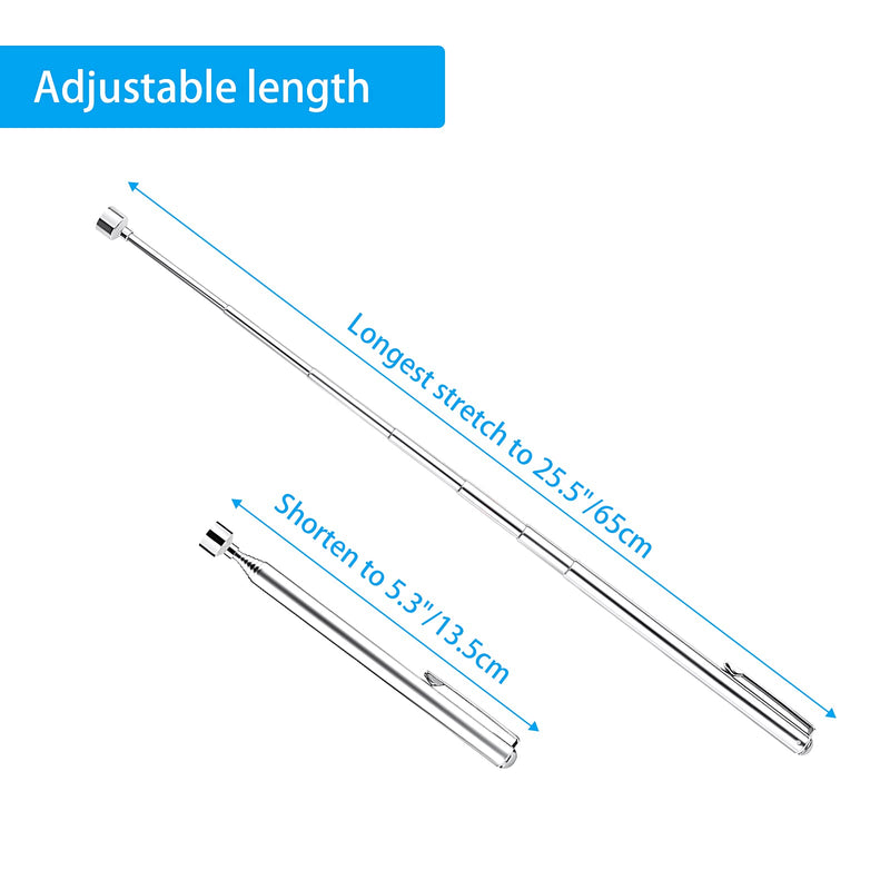  [AUSTRALIA] - Magnetic Pickup Tool 2Pcsk, Extendable Magnet Stick with 3LB Telescoping Magnet Stick Tool