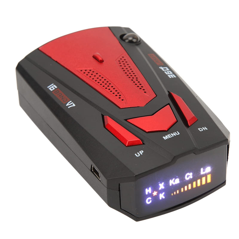  [AUSTRALIA] - Car Radar Detector, Universal Mobile Speed Radar Detector, 16 Band Electronic Dog Detector Speedometer, with Voice Prompt (Red) Red