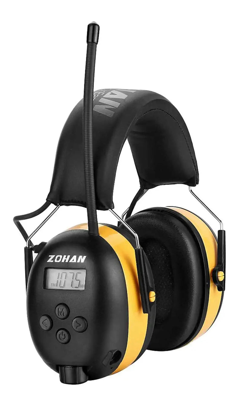  [AUSTRALIA] - ZOHAN EM042 AM/FM Radio Headphone with Digital Display,Ear Protection Noise Reduction Safety Ear Muffs,Ultra Comfortable Hearing Protector for Lawn Mowing and Landscaping - Yellow Em042 Yellow