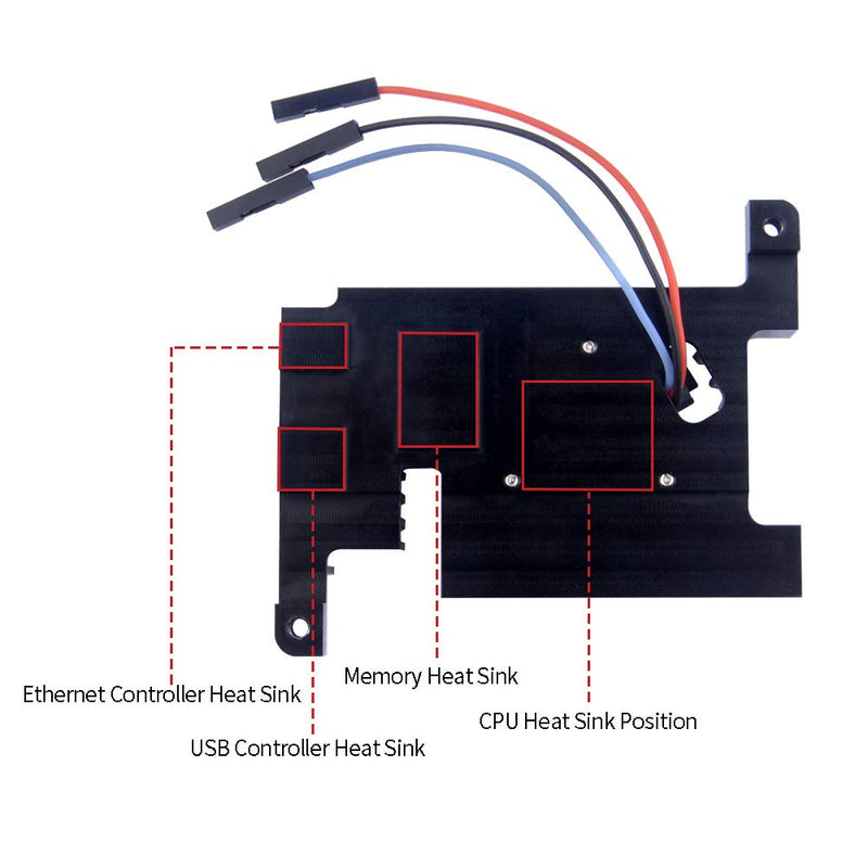  [AUSTRALIA] - GeeekPi Raspberry Pi 4 Armor Lite Heatsink with PWM Fan, Raspberry Pi Aluminum Heatsink Cooling Kit for Raspberry Pi 4 Model B for Pi 4B