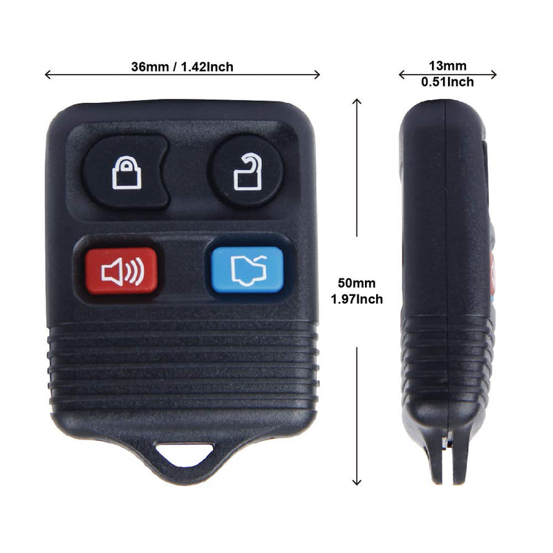  [AUSTRALIA] - Big Autoparts Key Fob 4 Button Keyless Entry Remote Control Key Fob fit for Ford Focus Explorer Mercury Lincoln Mazda Tribute,2 Pack