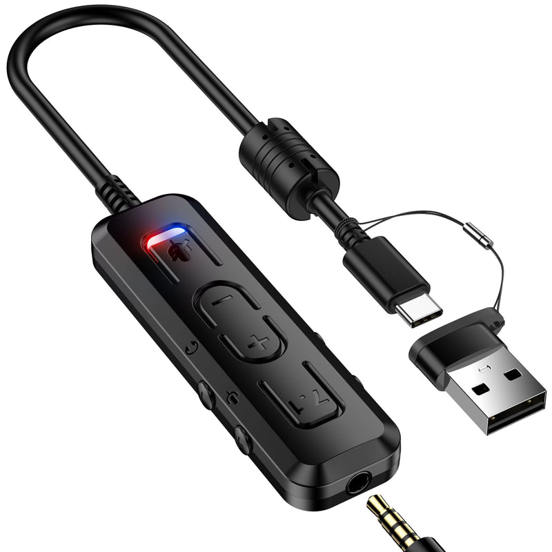  [AUSTRALIA] - USB C & USB External Virtual 7.1 Surround Sound Card to 3.5mm Jack Adapter, Plug and Play Type C to Aux Audio Dongle Headphones Earphone Adapter for Samsung S23 S22 Google Pixel 7A 7 Pro iPad Pro