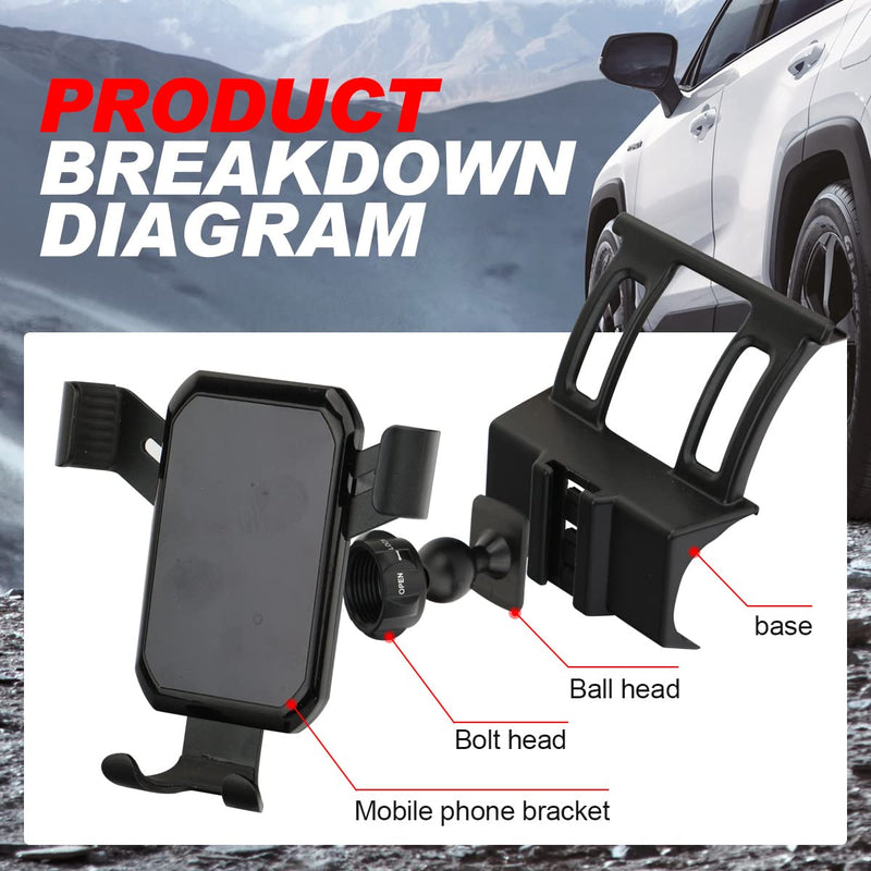  [AUSTRALIA] - Cell Phone Mount, Phone Holder for Toyota RAV4 2019 2020 2021 2022, Car Dashboard Cell Phone Holder Compatible with All Mobile Smartphones, Black