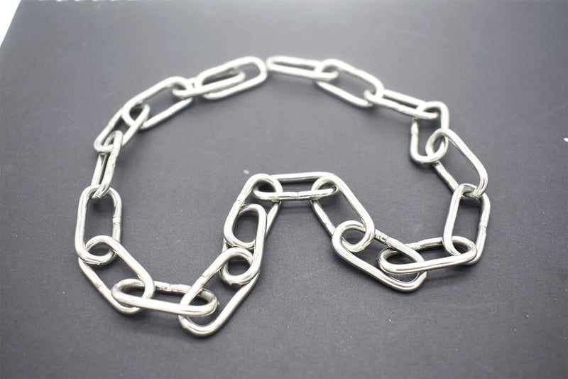  [AUSTRALIA] - Bytiyar 2 pcs Stainless Steel Safety Chains 40in (L) x 0.12in (T) Long Link Chain Rings Light Duty Coil Chain for Hanging Pulling Towing Length*Thickness_100cm * 3mm_2 pcs