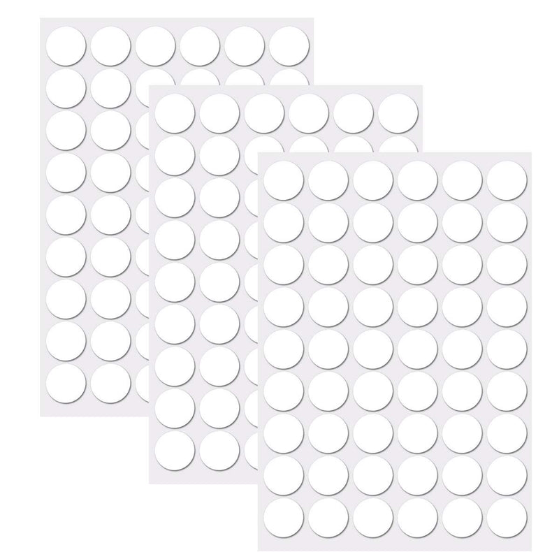  [AUSTRALIA] - 3 Sheets Screw Hole Stickers, 54 in 1 Self Adhesive Screw Covers Caps PVC Material Dustproof Sticker for Wooden Furniture Accessories (0.83inch/21mm, White) 0.83inch/21mm 162