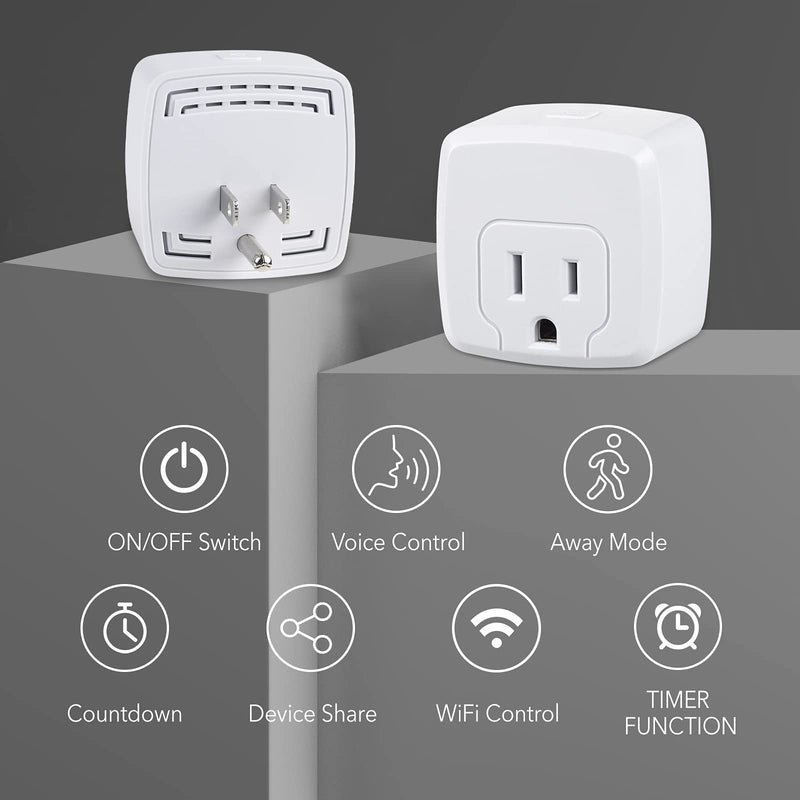  [AUSTRALIA] - HBN Smart Plug Mini 15A, WiFi & Bluetooth Smart Outlet Works with Alexa, Google Home Assistant, Remote Control with Timer Function, No Hub Required, ETL Certified, 2.4G WiFi Only, 1-Pack 1 Pack
