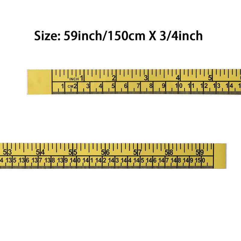  [AUSTRALIA] - Generic LUXX Wares 59inch 150cm Self Adhesive Tape Measure Ruler Sticker Kayak Fishing Accessories, Yellow