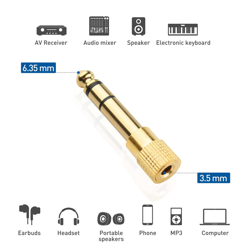 Cable Matters 5-Pack 1/4 to 1/8 Headphone Adapter - LeoForward Australia