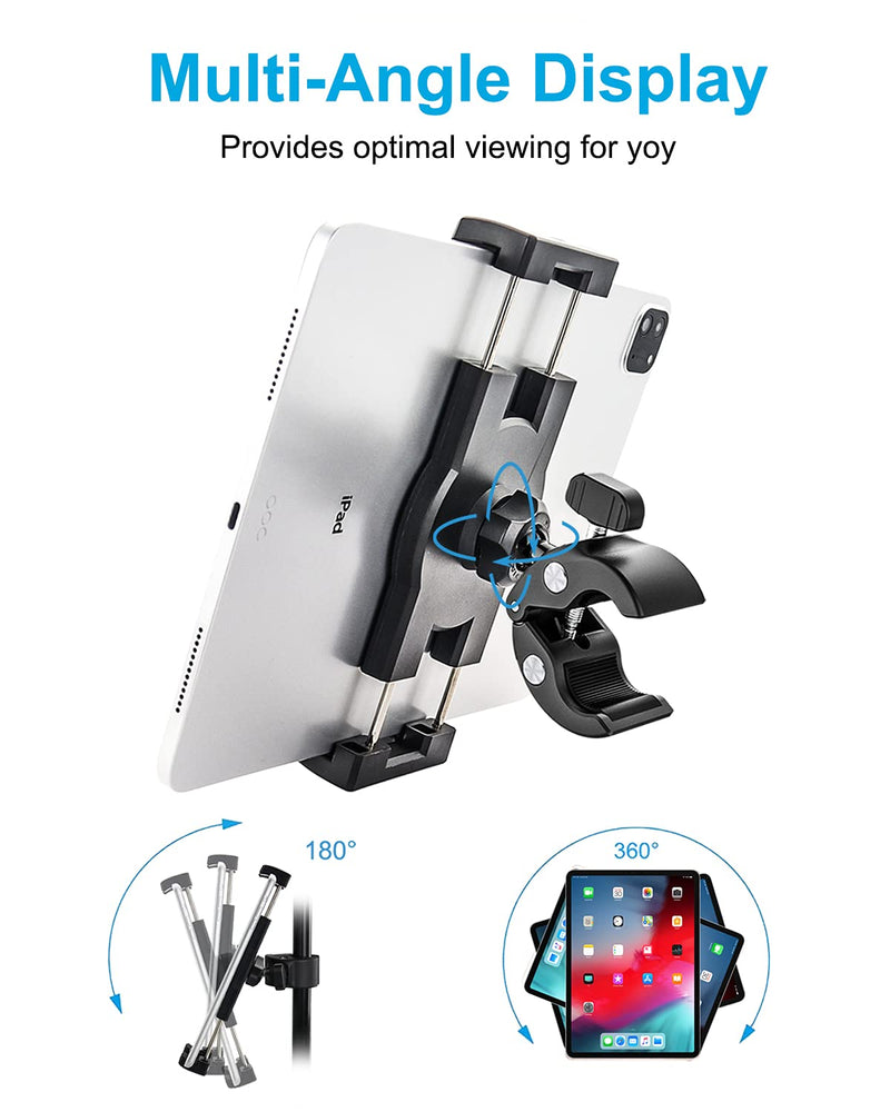  [AUSTRALIA] - Tablet Mic Stand Holder, woleyi Microphone Music Stands Phone & Tablet Mount with Ultra Stable C-Clamp for iPad Pro 9.7, 11, 12.9 / Air / Mini, Galaxy Tabs, iPhone, More 4-13" Smartphones and Tablets