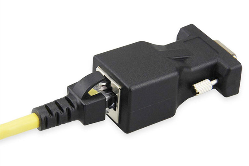 [AUSTRALIA] - LM YN DB9 RS232 Female to RJ45 Female Adapter COM Port to LAN Ethernet Port Converter