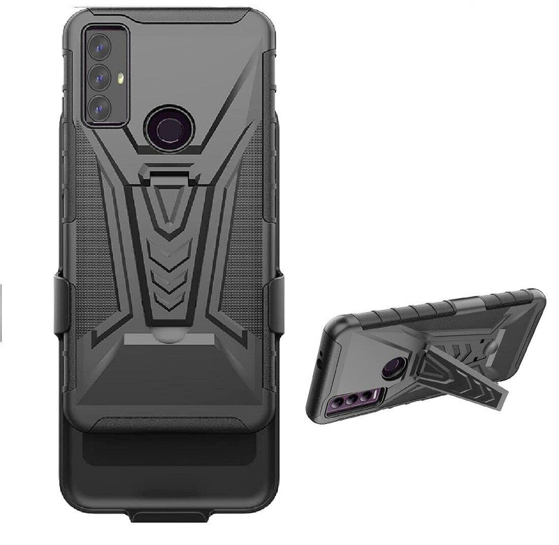  [AUSTRALIA] - Eaglecell - for Motorola Moto G Play 2023 /XT2271 - Shockproof Phone Case w/Belt Clip Holster - VX Black