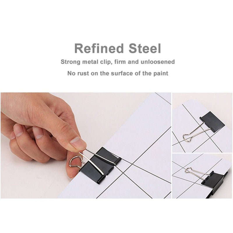  [AUSTRALIA] - DSTELIN Large Binder Clips 1.6Inch (24 Pack), Big Paper Clamps Clips for Office Supplies, 1.6Inch/41mm Width, 0.7Inch/18mm Capacity, Black