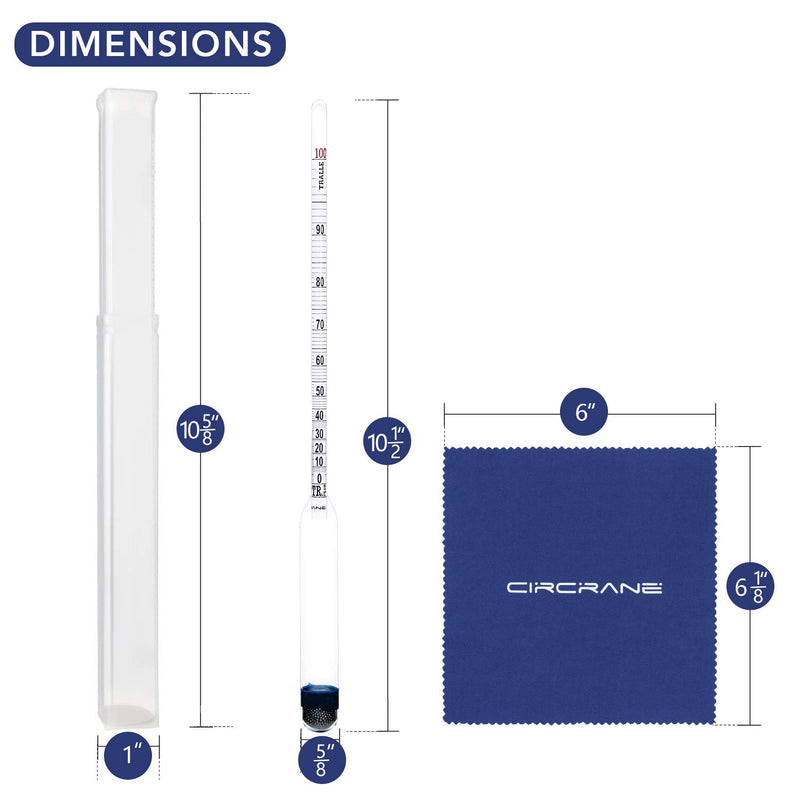 Circrane 0-200 Proof & Tralle Alcohol Hydrometer, Accurate Tester for Liquor, Distilling Moonshine Alcoholmeter - LeoForward Australia