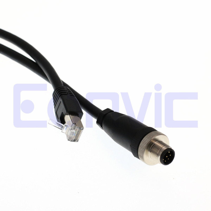  [AUSTRALIA] - Eonvic M12 to RJ45 8Pin Male Gigabit Cognex Industrial Camera High Flex Cables 3M