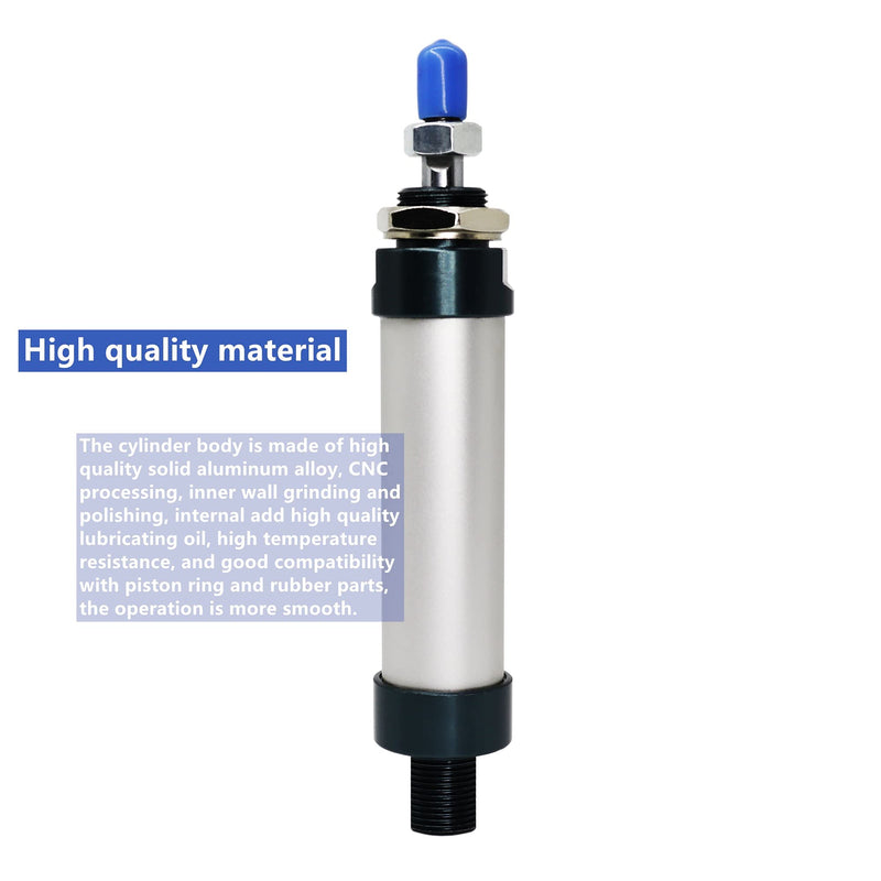  [AUSTRALIA] - MAL Series Aluminum Alloy Mini Pneumaitc Air Cylinder 25mm Bore 200mm Stroke Single Rod Double Acting Air Cylinder with Y Connector and 2Pcs 6mm Pneumatic Quick Fitting