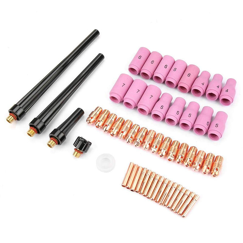  [AUSTRALIA] - Welding Torch Parts,53pcs TIG Welding Torch Body Parts Gas Lens Nozzle Collet Cup Kit for WP-9 20 25