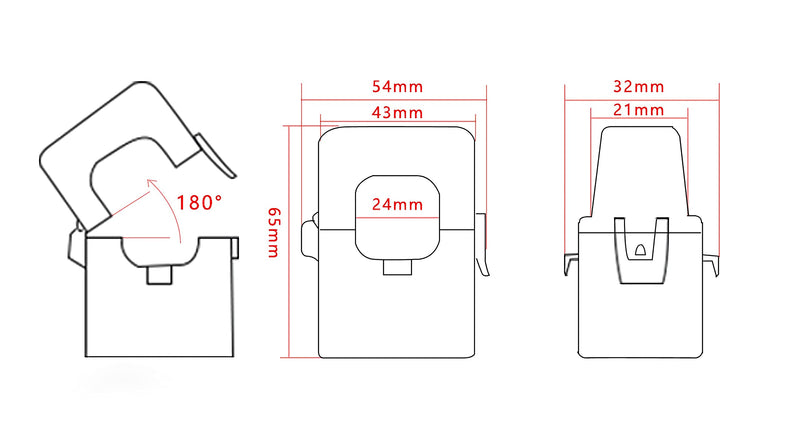  [AUSTRALIA] - AC Current Sensor Transformer, Core Current Transformer Coil Sensor for 200A Amp Energy Meter