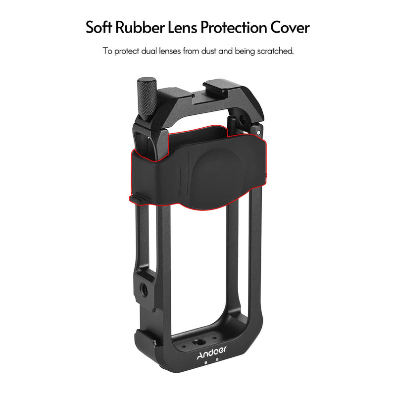  [AUSTRALIA] - Action Camera Protective Cage Case, Andoer C-ONE X2 Protective Cage Case Action Camera Rig with Cold Shoe Mount Universal 1/4-inch Thread Magnetic Action Camera Mount for Insta360 ONE X2