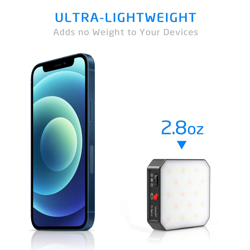  [AUSTRALIA] - Pixel GOs Zoom Light | 2000mAh Battery Light for Video Conferencing with Tripod | Video Call Light with White Diffuser | Palm-Sized LED Computer Light with OLED Screen GOs with Stand