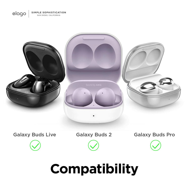 elago Armor Case Compatible with Samsung Galaxy Buds 2 Case (2021) / Galaxy Buds Pro Case (2021) / Galaxy Buds Live Case (2020) [US Patent Registered] [Black] - LeoForward Australia