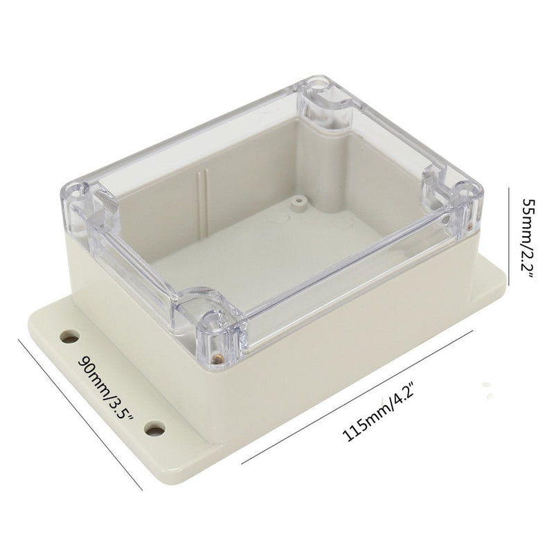  [AUSTRALIA] - Awclub Waterproof Dustproof ABS Plastic Junction Box Universal Electric Project Enclosure with PC Clear Transparent Cover 4.5"x3.5"x2.2"(115mmx90mmx55mm) 4.5"x3.5"x2.2"