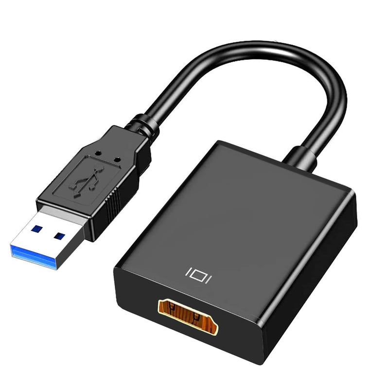  [AUSTRALIA] - Zulpunur USB to HDMI Adapter, USB 3.0/2.0 to HDMI Cable Multi-Display Video Converter- PC Laptop Windows 7 8 10,Desktop, Laptop, PC, Monitor, Projector, HDTV.[Not Support Chromebook] Black