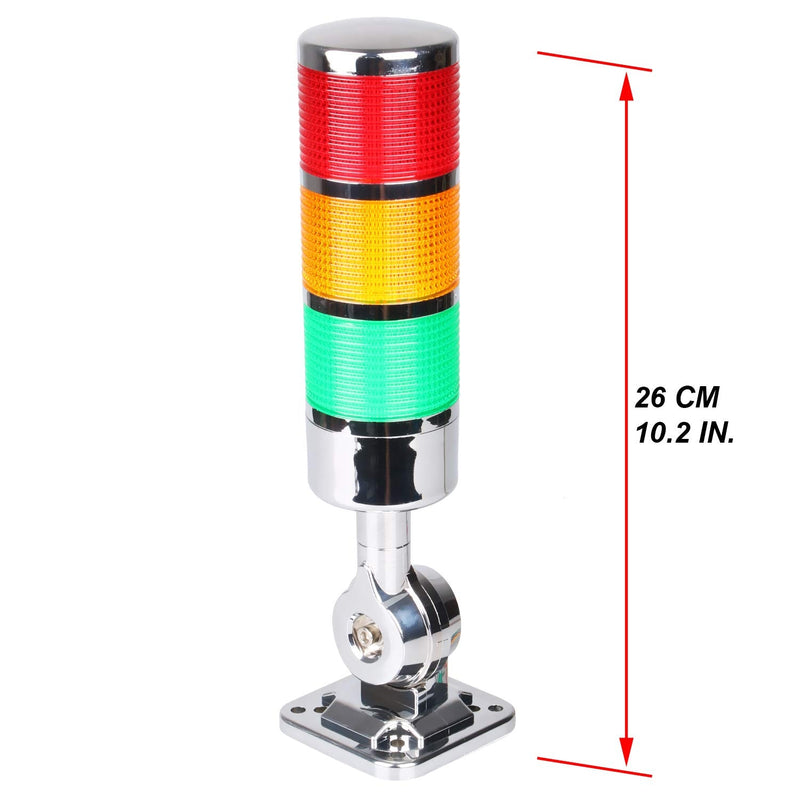  [AUSTRALIA] - 110V to 220V LED Stack Tower Lights, Industrial Warning Lights, Andon Lights, Column Signal Tower Indicator Lamp Beacon, Continuous/Flashing Light Switchable, 3 Level (with Buzzer) AC 110 to 220V 3-Layers/with Buzzer