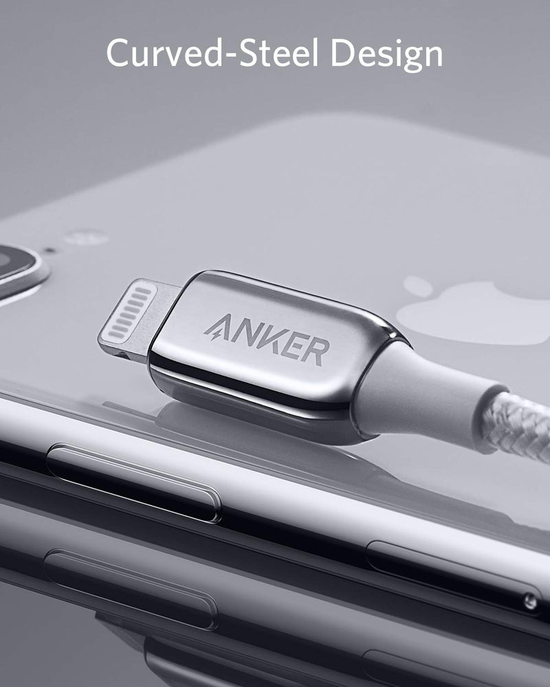  [AUSTRALIA] - Anker Powerline+ III Lightning to USB A Cable, (3ft MFi Certified), USB Charging/Sync Lightning Cord Compatible with iPhone 11 / Xs MAX/XR/X / 8/7 / iPad and More (Silver) 3ft Silver