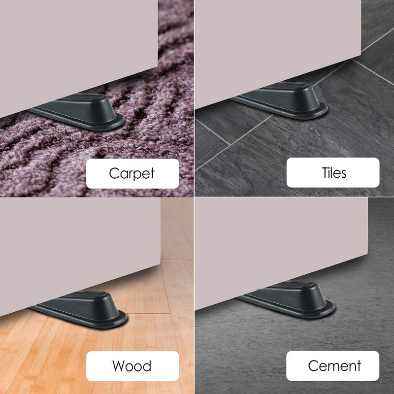  [AUSTRALIA] - Rubber Doorstopper Wedge Suitable for All Floors Non-Scratching and Anti-Slip Design (5 Packs)