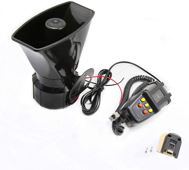  [AUSTRALIA] - AIHOME Car Horn Car Megaphone Alarm Horn with Mic PA System Emergency Sound Amplifier 130DB Loud Speaker Fire Alarm Ambulance Blaring Police Siren Electric Horn Sound for Any 12V Car Truck Boat ect