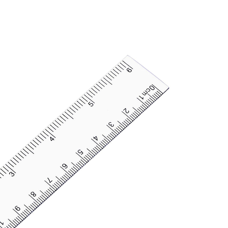  [AUSTRALIA] - ALLINONE-1121-001 Plastic Ruler Flexible Ruler with inches and metric Measuring Tool 12" and 6" inch (2 pieces) 6"+12" Clear