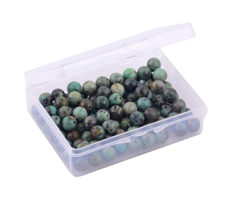 Natural Stone Beads 100pcs 6mm African Turquoise Round Genuine Real Stone Beading Loose Gemstone Hole Size 1mm DIY Smooth Beads for Bracelet Necklace Earrings Jewelry Making (African Turquoise, 6mm) - LeoForward Australia