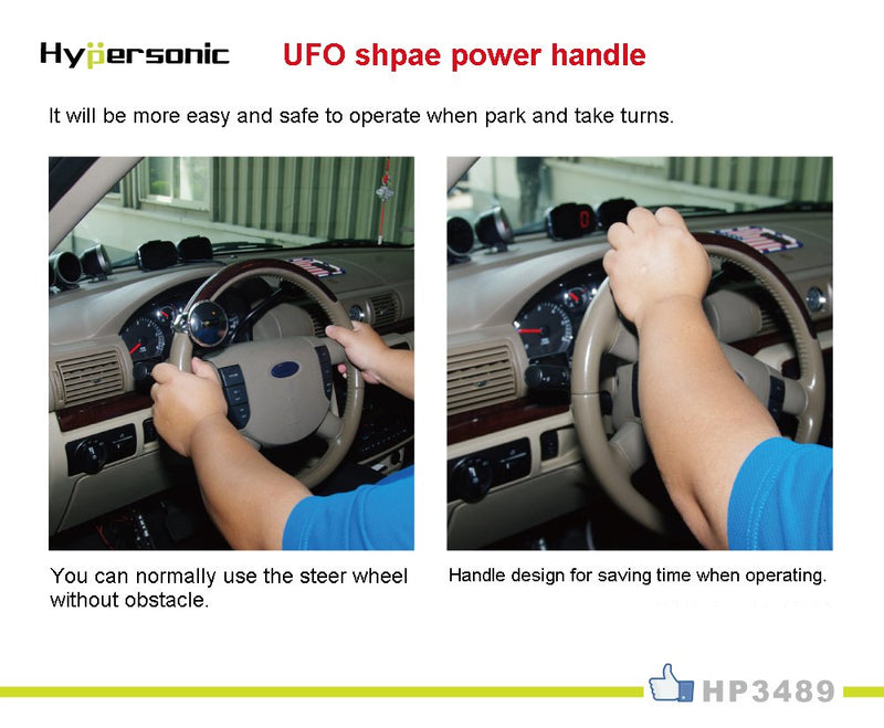  [AUSTRALIA] - Hypersonic Car Power Handle Easy Steering Suicide Knob Black Spinner Steering Wheel Accessories for Car/Truck/Boat