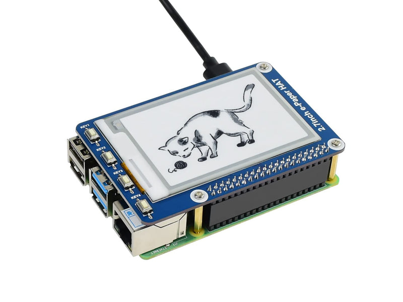  [AUSTRALIA] - Waveshare 2.7inch E-Ink Screen Display HAT for Raspberry Pi 264x176 Resolution Electronic E-Paper with Embedded Controller Communicating via SPI Interface