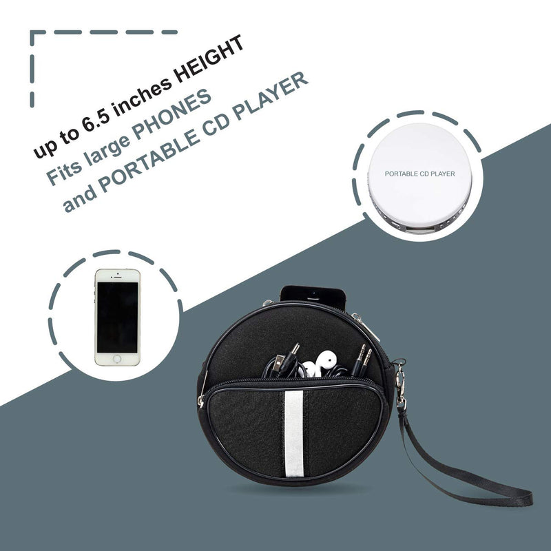  [AUSTRALIA] - Portable CD Player Holder with CD Case, Water Resistant Fanny Pack with Wrist Strap for Women & Men (6.5inch).