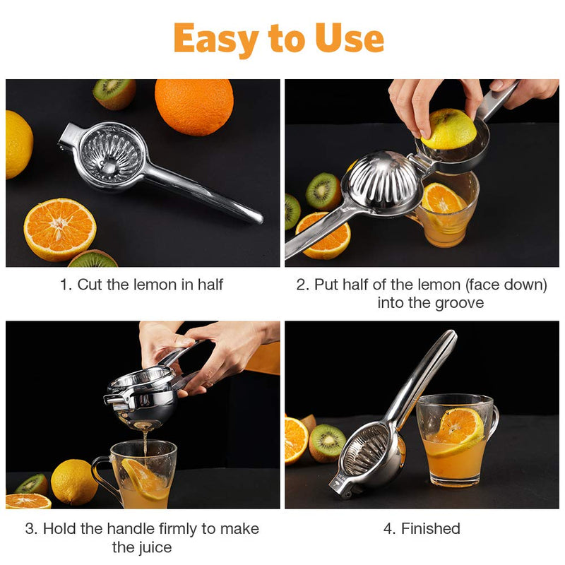  [AUSTRALIA] - Lemon Squeezer Super High Quality Stainless Steel 304 Hand Press Juicer Manual Citrus for Juicing Lemon ＆ Limes, Vegetables 2.8Inch Large