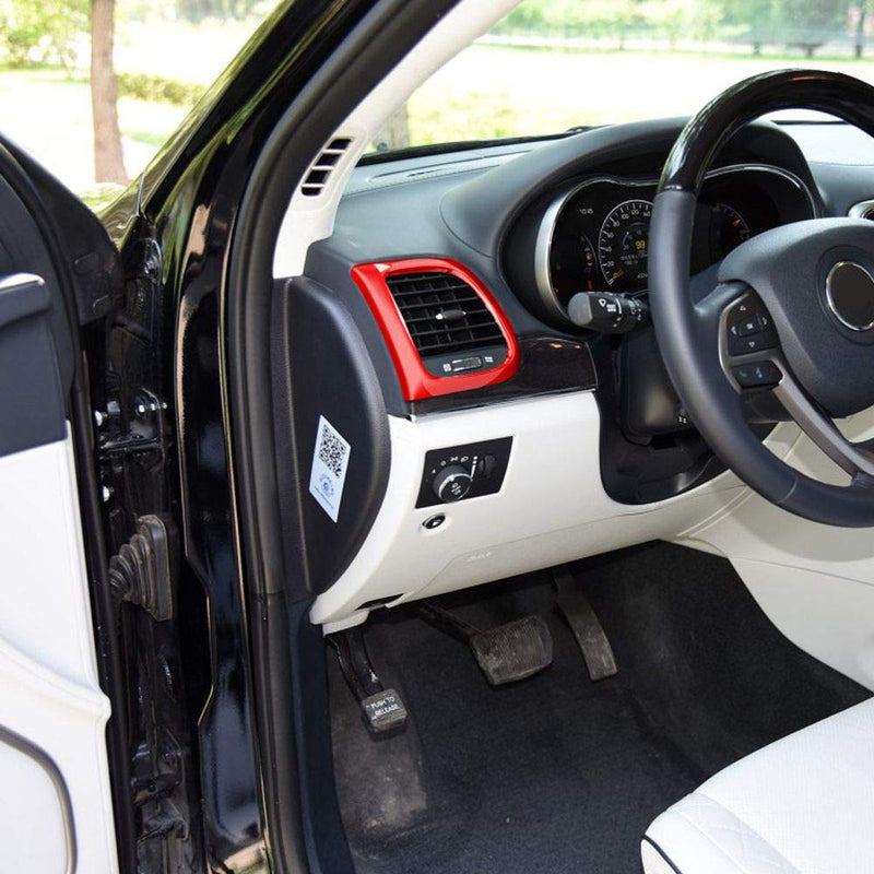 JeCar Center Console Air Condition Vent Trim Interior Accessories for 2011-2019 Jeep Grand Cherokee, Red - LeoForward Australia