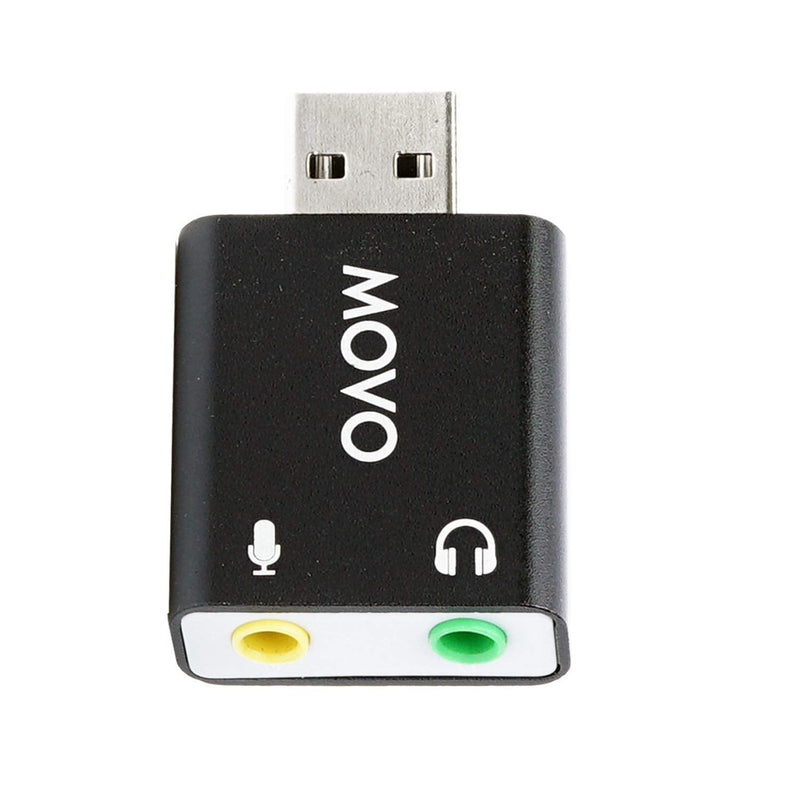  [AUSTRALIA] - Movo USB-AC 3.5mm TRS Microphone to USB 2.0 Stereo Audio External Sound Card Adapter for PC and Mac. USB Sound Card Adapter for Computer or Laptop Convert USB Input to 3.5mm TRS Headphone or Mic Jack